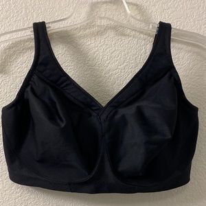 Glamorise The Ultimate Full Figure Soft Cup Black Sports Bra Style# 1006